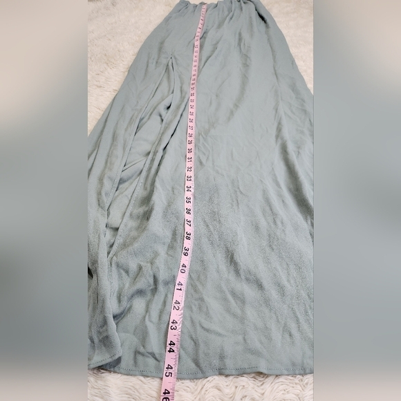 Show Me Your MuMu Heather Halter Maxi Dress Size Small Womens Silver Sage Crisp - Picture 9 of 10